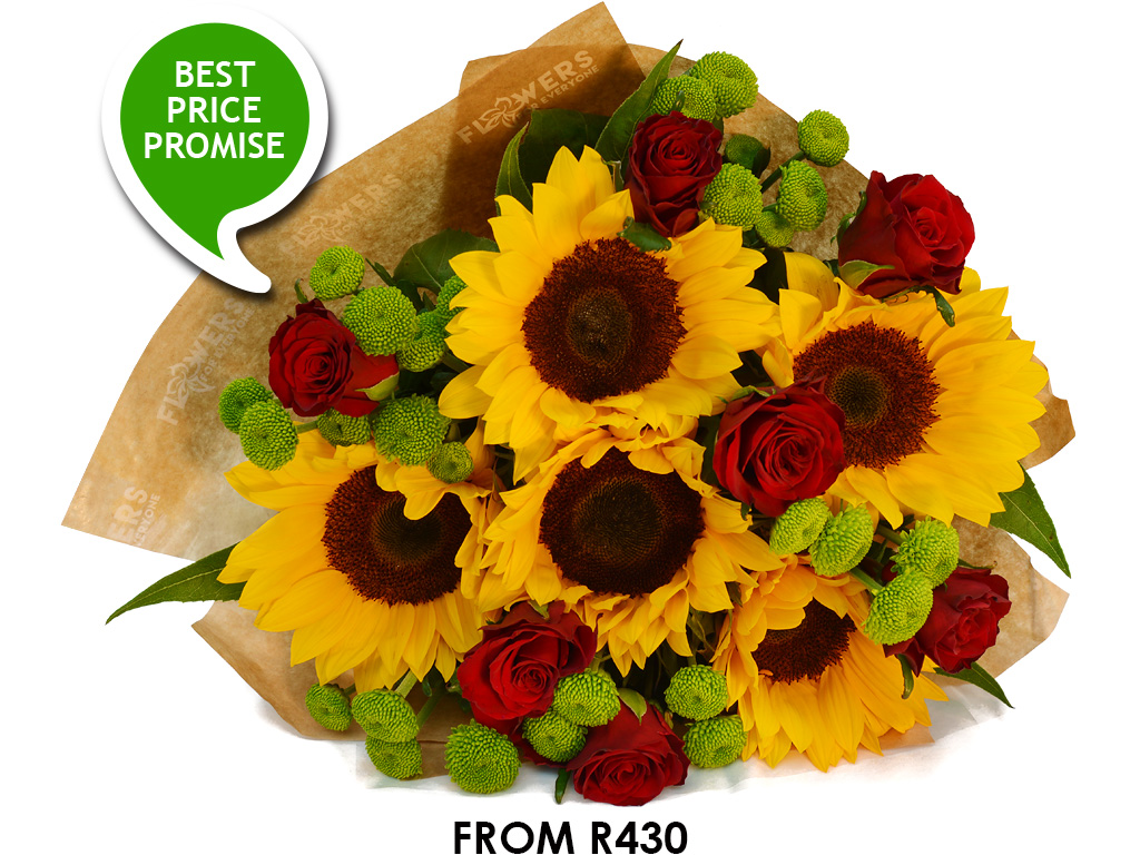 sunflower-and-red-rose-bouquet